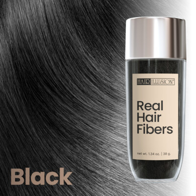 HAIR ILLUSION Hair Fibers for Bald Spots Thinning Hair & Edges Hair Loss - 38g