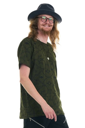 Mens Geometric Tee Shirt, Shipibo Ayahuasca Teeshirt, Psy Trance T Shirt for Men - Picture 3 of 34