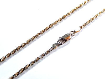 Gold Vermeil Rope Chain Necklace 925 Italy SPI 20