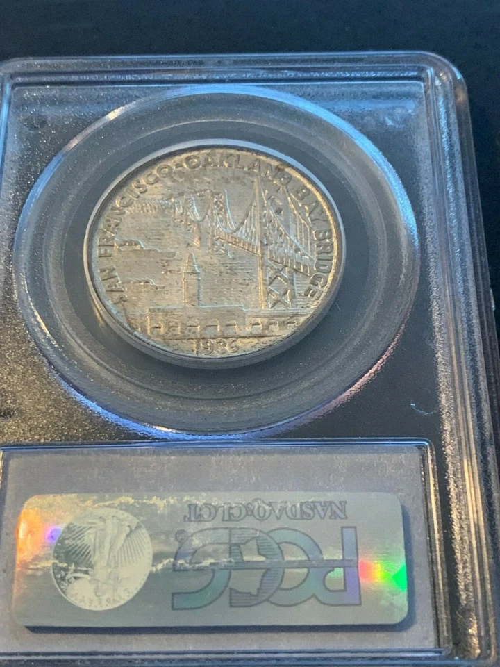 1936-S OAKLAND BAY BRIDGE PCGS MS 66 CAC EXCELENTE MOEDA GEM EM TODOS OS SENTIDOS - Imagem 2 de 4