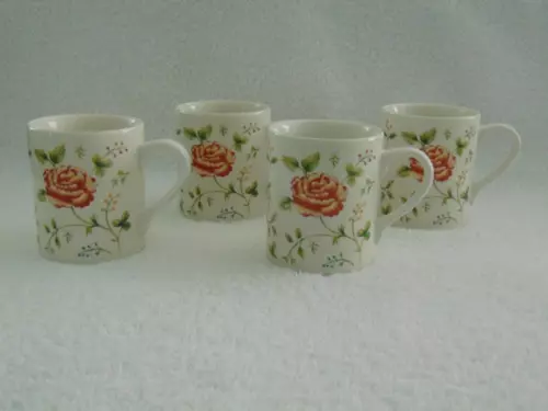 SET OF 4 CHURCHILL QUEEN'S "ROSE CHINTZ" MUGS - EXCELLENT!