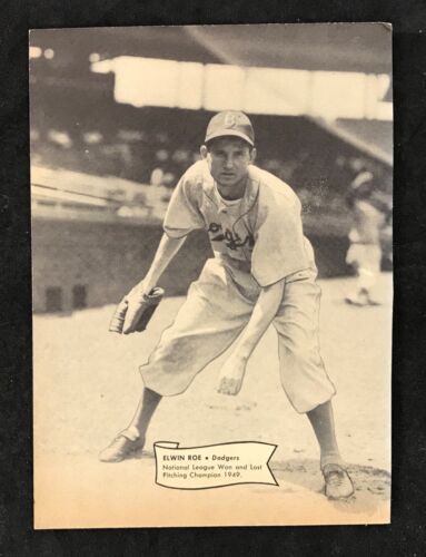 Mini poster vintage Preacher Roe & Ellis bambini 1950 Dell - Dodgers Red Sox - Foto 1 di 3