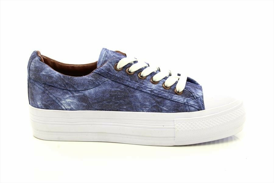 SAOLA Maverick Denim Chunky Sole Summer Canvas Lace Up Shoes