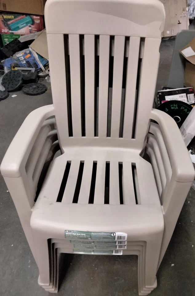 Silla apilable Adams 8259-23-3700 Mission respaldo alto, arcilla del desierto - LOTE DE 4 Foto 3 de 4