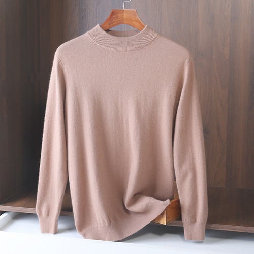 Men's Casual Sweater Crew Neck Cashmere Wool Blended Knit Sweater Business tops - Picture 4 of 25