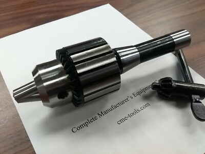 CME/HARVEST 3/4'' KEY TYPE DRILL CHUCK W. R8 ARBOR, #D-WK3/4-3,#SHK-R8-JT3-NEW