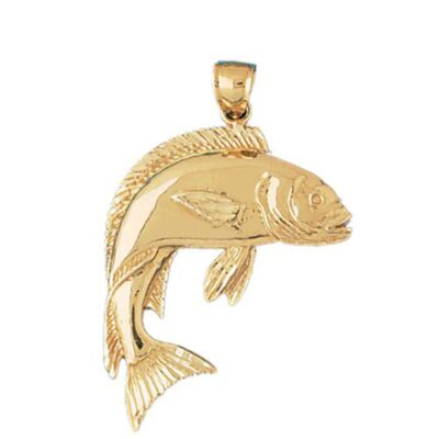 Mahi Mahi Fish Charm Pendant 14k Gold (7.4 Grams)