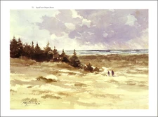 1990 Vintage Print Oregon Dunes Beach Walk Coos Bay West Coast Watercolor Image