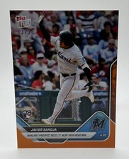 2025 Topps Now #92 Javier Sanoja RC Miami Marlins ORANGE Foil Parallel 13/25