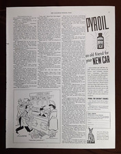 1947 PYROIL Magazine AD~JERRY the TALKING DOG~Budgit Hoists~LANTEEN MOUTHWASH