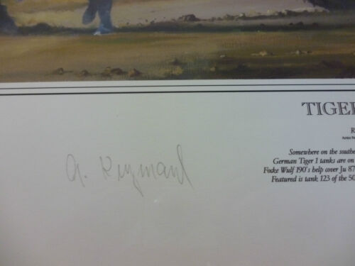 Tiger Tracks by Robert Bailey German Tiger 1 Tank 3 extra prints 2 signers - Picture 3 of 7