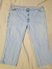 VTG Mens Longhaul light wash jeans 52x32 1990s zipper fly USA made EXCELLENT EUC