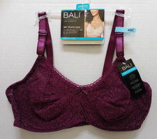 New Bali Lace 'n Smooth Comfort-U Back Full-Figure Bra DF3432 Size 40C
