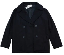 Lacoste Men's Pea Coat Jacket Size L Marine Fonce Water-Repellent Wool New