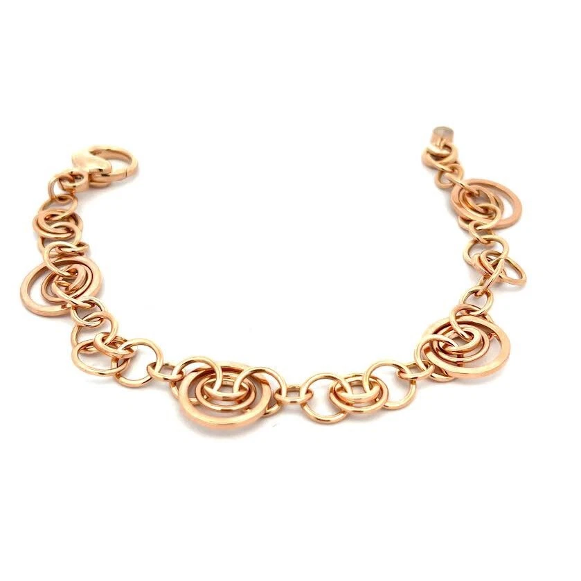 Chopard Bracelet 18k Rose Gold Diamond Assorted Size Multi-Ring Links - Image 3 of 4