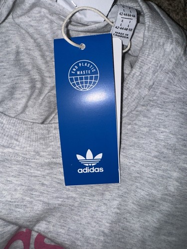 NEW! adidas Originals Trefoil Moments mini dress in heather gray size Large NWT - Picture 11 of 13