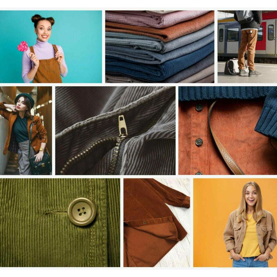 100% Cotton Corduroy 11 Wale Fabric Material In 25 Colours, 145cm Wide, 280 GSM - Image 2 of 4