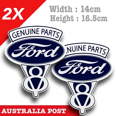 Ford V8 Genuine Parts Sign, Rusted Old Vintage Garage Sign Decal