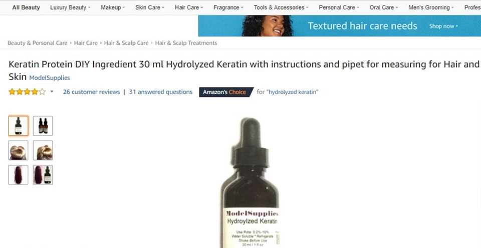 100% Keratin 30ml 1oz Keratina Pure Alpha Diy ingredient Healthy hair treatment - Image 2 of 4