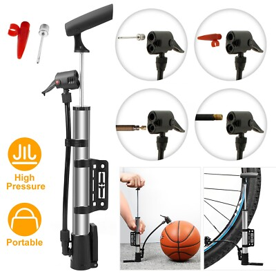 #ad High Pressure Bicycle Bike Pump Portable Air Pump Hand Pump Ball Tire Inflator $13.72