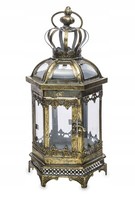 Laterne 39 Cm Gartenlaternen Metall Gold Deko-Laterne Glasscheiben Windlicht