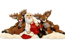 Santa Claus With Reindeers Christmas Table Decoration
