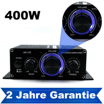 12V 400W Aluminium Mini HiFi Audio Verstärker Auto Stereo Mini Power Amplifier