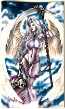 LADY DEATH: MASTERS #1 DAVID HARRIGAN VIRGIN ART EDITION DOUBLE SIGNED W/COA NM.