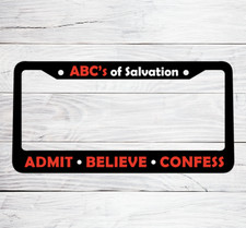 Jesus Christian Religious Car License Plate Frame Plastic God Bless Christ Abc