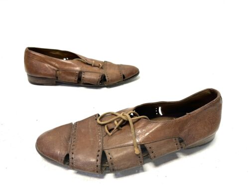 Vintage Men's Kenneth Cole NY Leather Sandals Mad… - image 1