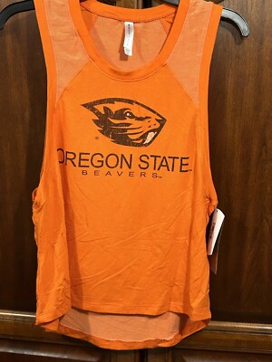 OREGON STATE BEAVERS ORANGE  SOFT TANK TOP BLUE84 MADE IN USA SIZE S & XL NEW