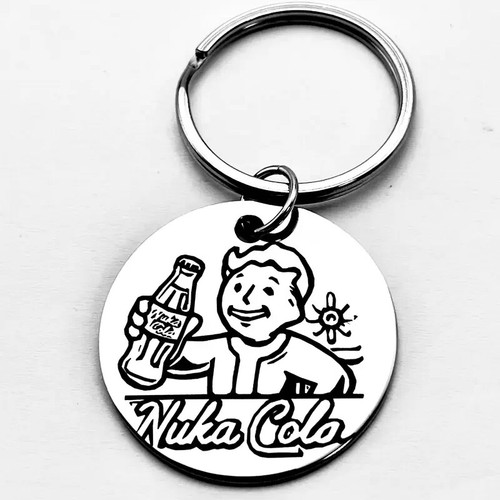 FALLOUT Vault Boy & Nuka-Cola Keychain Engraved Vault-Tec Keyring Game Merch - 第 1/3 張圖片