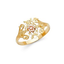 Ausgefallener Blumenring Gold 14 Karat Tri Color Gold