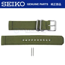 Seiko Watch Strap for 5 SNK805 SNK811 7S26-02J0 18mm Green Nylon Fabric Band