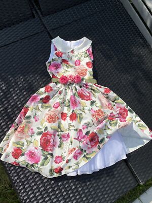 Kleid Lesy by Lisetta Cosi, Gr. 158, festlich, Blumen, weiß