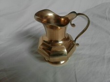 Massiv Messing Vase Kanne Krug Messingkanne gl&auml;nzend H ca. 13cm
