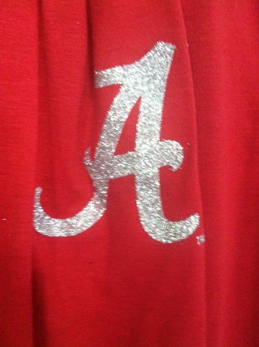 University of Alabama Crimson Infinity Scarf with Silver Glitter Script A - Picture 2 of 2