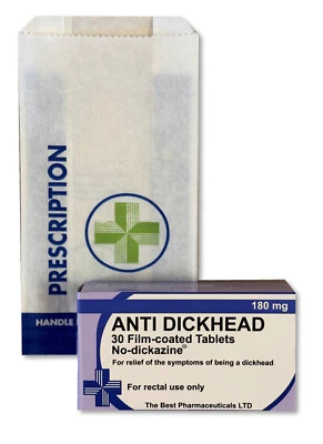 THE BEST PHARMACEUTICALS LTD Anti Dickhead Novelty Joke Pill Tablet Box - Fun Rude Xmas/Birthday Gift - Funny