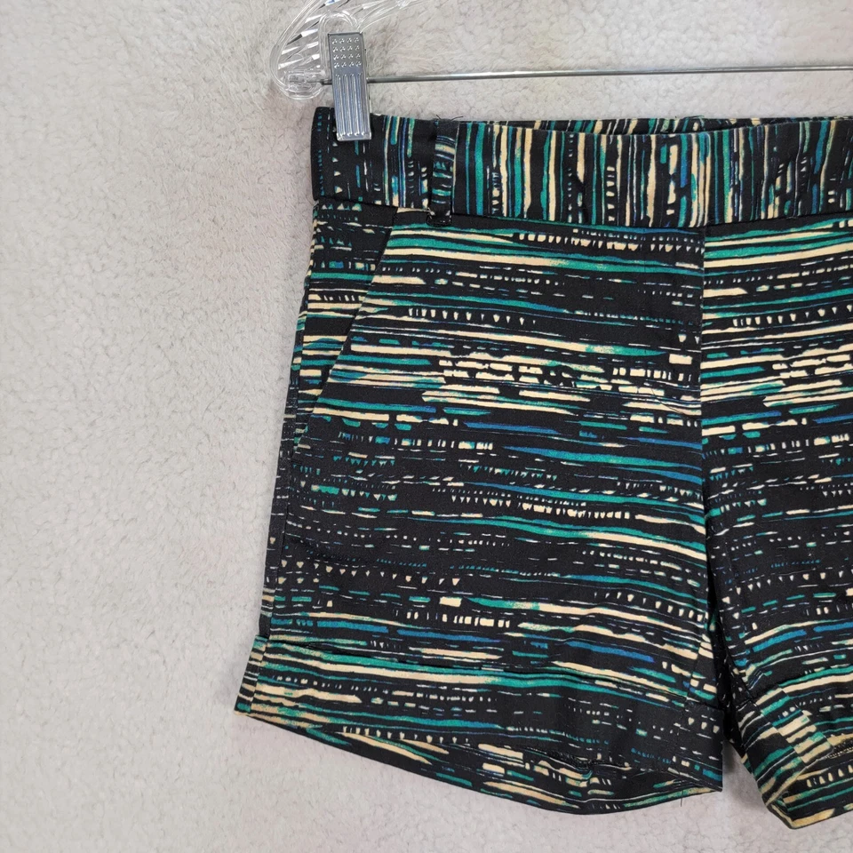 Pantalones Cortos Mujer Attention Talla 2 Verde Rayas Elastizados Tiro Bajo Clásicos Chinos Foto 3 de 4