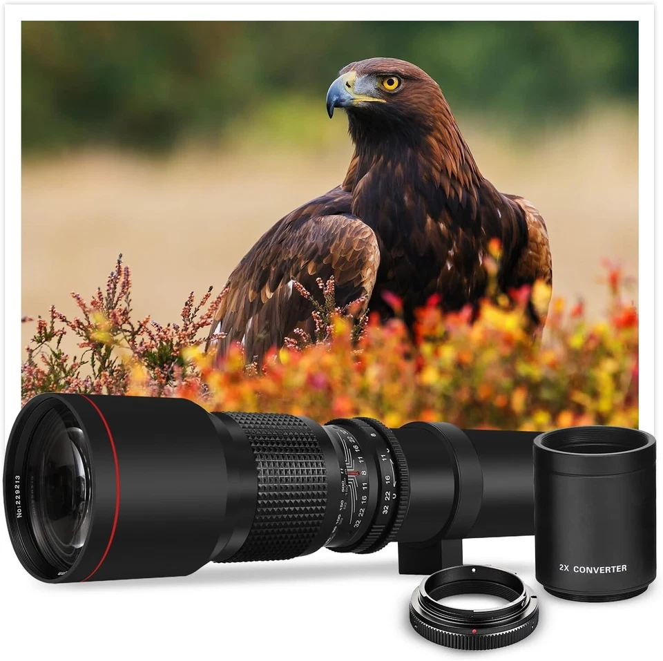 500mm 1000mm Telephoto Lens for Nikon D3000 D3100 D3200 D3300 D5100 D5200 D5300 - Image 2 of 4