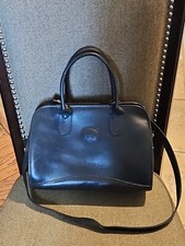 Michael Green Vintage Leather Satchel Doctors Bag Black