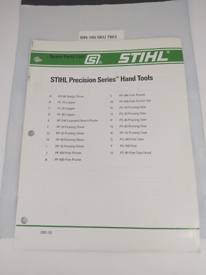 #ad Genuine Stihl Parts Manual Precision Series Hand Tools $8.95