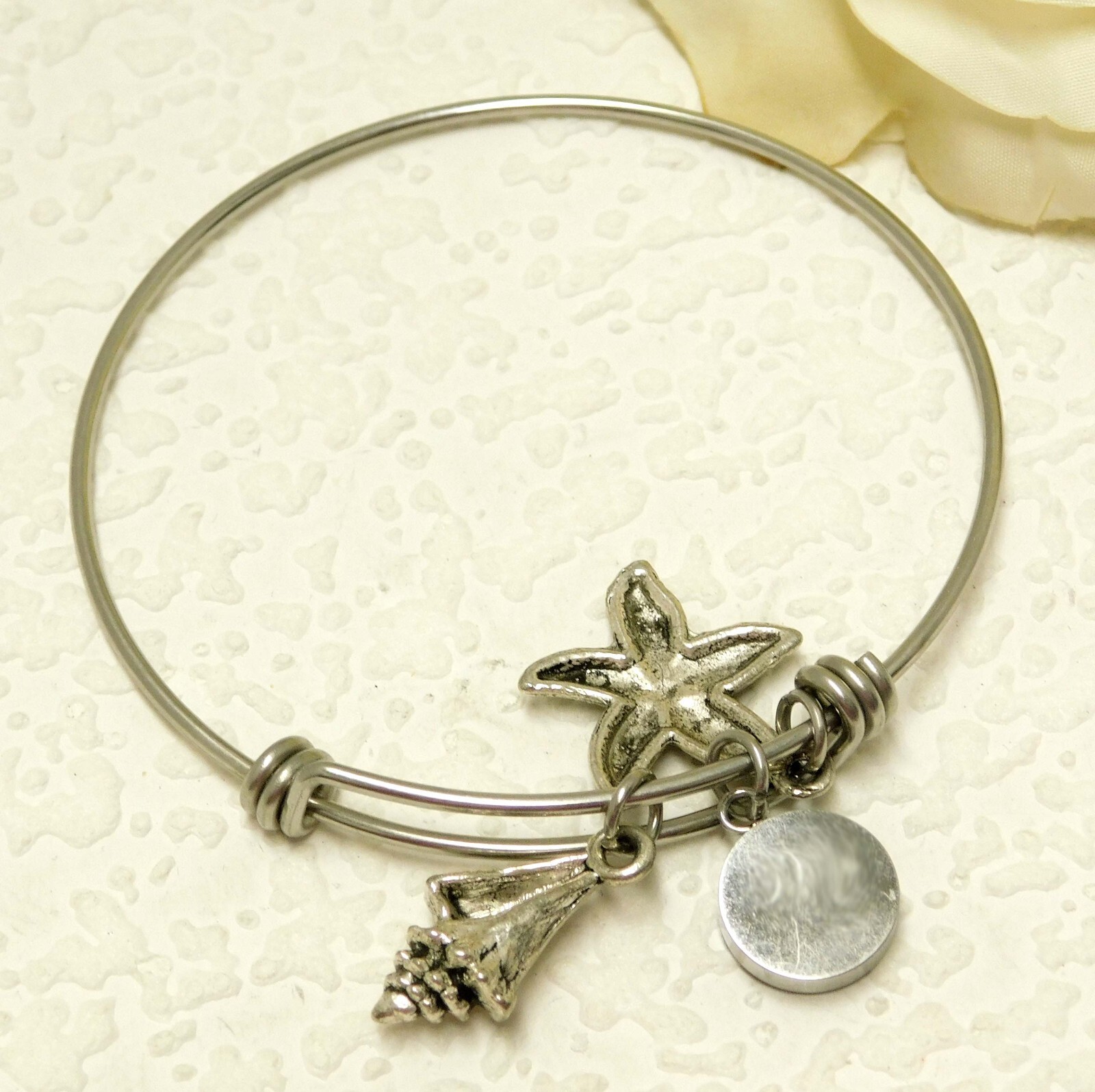 BEACH THEME ADJUSTABLE STARFISH, CONCH SHELL & OC… - image 4