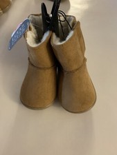 Wonder Nation Girls Infants Faux Shearling Boots Size 4 Chestnut Color NEW