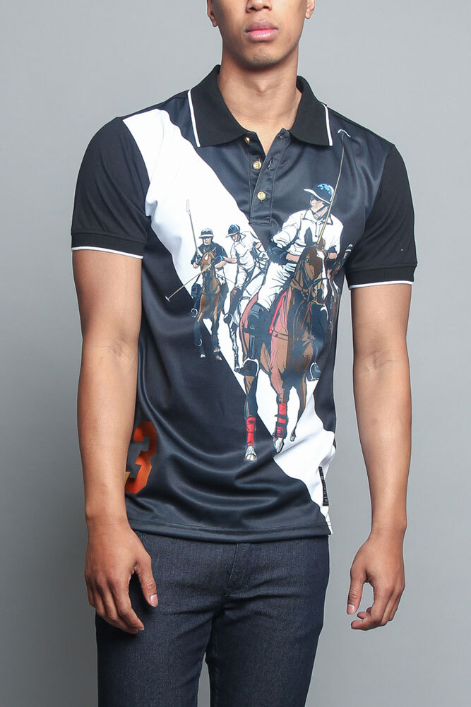 Victorious Men's Comfortable Stripe Stylish Gold Sport Polo Shirt