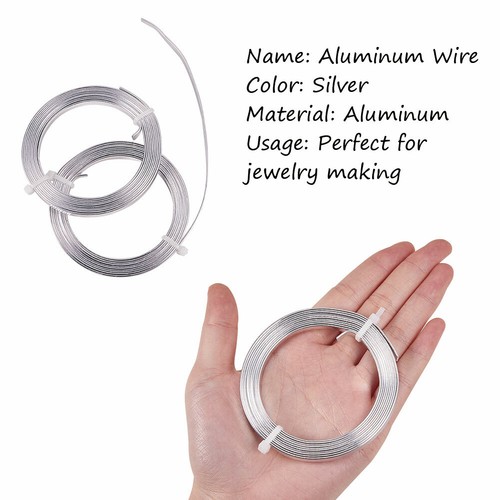 5 Rolls Flat Aluminum Wire Silver Craft Metal Plain Bezel Wire Multi-Size - Picture 3 of 11