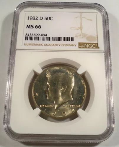1982-D NGC MS66 KENNEDY HALF DOLLAR 50c MS 66