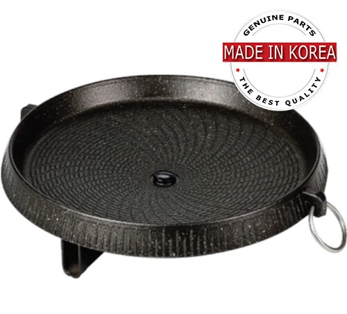 PORTABLE KOREAN BBQ GRILL NON STICK MARBLE COATING PAN ROUND SHAPE MADE IN KOREA