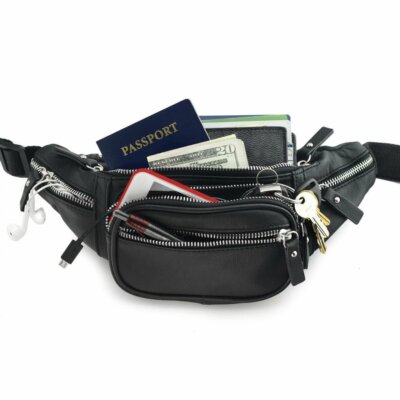 Nabob Leather Fanny Pack Waist Bag Multifunction Genuine Leather Hip Bum Bag Travel Pouch for