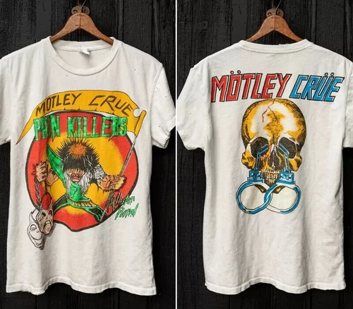 Motley Crüe Pain Killers 2 Side 90s White Unisex Reprint T shirt Unisex S-5XL - product listing photo